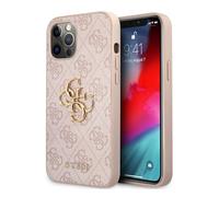 Guess Coque pour iPhone 12 Pro Max 6,7" Rose GUHCP12L4GMGPI 4G Big Metal Logo