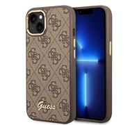 Guess Coque pour iPhone 14" Marron Motif 4G & Logo Script an