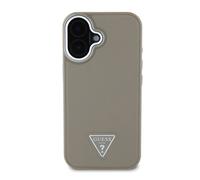 Coque pour iPhone 16 Antichocs à Effet Grainé avec Logo Triangulaire Marron