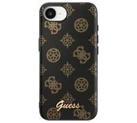 Étui Guess Peony Script Logo MagSafe pour iPhone 16e noir