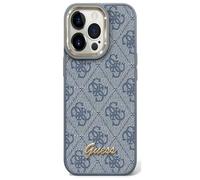 Guess Coque Rigide Bleu 4G Vintage Logo Doré Pour IPhone 14 Pro 6,1"
