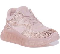 GUESS Coque Strass Clarisse Femmes Baskets Crème UK 3 - 8
