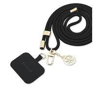 GUESS Cordon bandoulière amovible et breloque 4G (doré et noir)