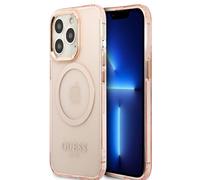 Guess Couverture or Rose Contour Translucide Magsafe pour IPHONE 13 Pro Max 6,7