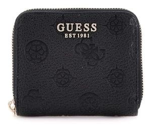 Guess Cresidia II SLG SML Zip Around, Couleur Bleue, Logo Noir, Logo Noir, Taille Unique, Noir, Einheitsgröße