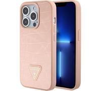 Guess Croco Triangle Metal Logo - Coque iPhone 15 Pro Max (rose)