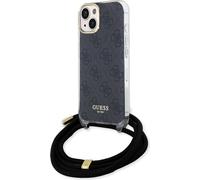 Guess Crossbody Cord 4G Print - iPhone 15 Hülle (Schwarz)