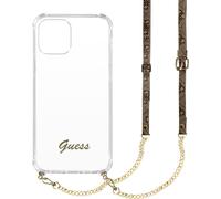Guess Crossbody Housse hybride pour Apple iPhone 12 Pro Max - Transparent / Or