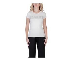 Guess - Crystal Logo Tee Short Sleeve - Femme - Tops - Blanc - Taille: 36 FR