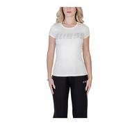 Guess - Crystal Logo Tee Short Sleeve - Femme - Tops - Blanc - Taille: 42 FR