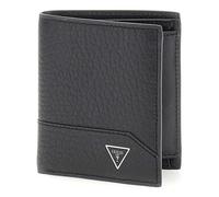 GUESS Portefeuille Barcelone en cuir, noir, RFID Protected, 9 x 10 x 1 cm, 8 compartiments pour cartes