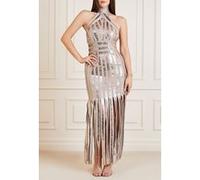 GUESS Daisy Fringe Dress White Gold Taille: XS | Robes longues Outlet | Femme | Blanche