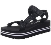 GUESS Femme Avin Sandale cale, Noir, 36 EU