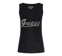Guess Débardeur côtelé Coton Logo Strass Jeans - Femme