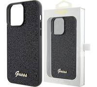 Guess Disco Metal Script Case For Iphone 15 Pro Max - Black