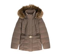 Guess - Doudoune matelassée à capuche et ceinture mixte - Femme - Manteaux - Brun - Taille: 38 FR