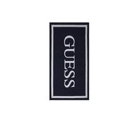GUESS Drap de plage unisexe en coton avec maxi logo, bleu marine et gris, 180 x 90 cm