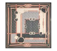 GUESS Écharpe marron noir pour femme - Carrie Logo Kefiah Max 130X130 Espresso Logo 329942