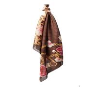 GUESS Écharpe marron rose pour femme - Foulard 120x120 Brown Multi 290616