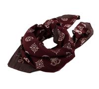 GUESS Écharpe rouge vin vieux rose pour femme - Fynna Kefiah Scarf 125X125 Mocha Logo / Merlot 236703