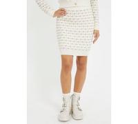 GUESS Eco Cross Stitch Miya Sw Dove White Multi Taille: XS | Mini Jupes Outlet | Femme | Blanche