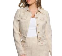 GUESS Eco Daphnee Cropped Jacket Veste, Combo Tweed crème, Medium Femme