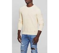 GUESS Eco Delroy Cn Ls Stitche Pearl White Taille: XL | Pulls Outlet | Homme | Blanche