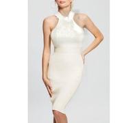 GUESS Eco Es Sl Mock Neck Jani Dove White Taille: L | Robes Outlet | Femme | Blanche