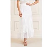 GUESS Eco Lou Lou Skirt Pale Pearl Taille: 38 | Jupes longues Outlet | Femme | Blanche