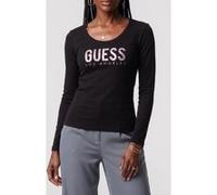 GUESS Eco Ls Cn Python Logo Te Jet Black A996 Taille: XS | Chemises Outlet | Femme | Le Noir