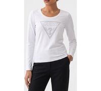 GUESS Eco Ls Cn Shiny Triangle Pure White Taille: M | Chemises Outlet | Femme | Blanche