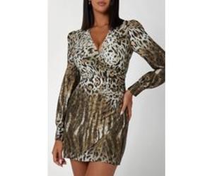 GUESS Eco Marion Fix Wrap Dres Wavy Leopard Print Taille: XS | Robes Mini Outlet | Femme