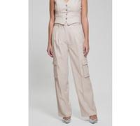 Guess - Cargo Matea Pantalon Large - Femme - Pantalons - Beige - Taille: 38 FR