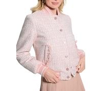 GUESS Eco New Gloria Tweed Bomber Jacket, Low Key Pink Multi, M Femmes