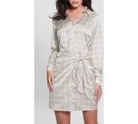 GUESS Eco New Ls Alya Printed New G Logo Sand Prin Taille: L | Robes Chemises Outlet | Femme | Marron