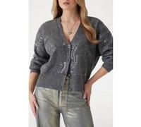 GUESS Eco Riley Ls Vn Sequins Dark Grey Heather Taille: M | Cardigans Outlet | Femme | Gris
