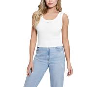 Guess Eco Sleeveless Triangle Bling Rib Tank Chemise, Blanc Pur, Taille M Femme