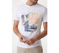 GUESS Eco Ss Cn Sail Boat Gues Pure White Taille: XXL | T-shirts avec imprimés Outlet | Homme | Blanche