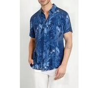 GUESS Eco Ss Eco Rayon Tropical Shirt Etched Tropical Prin Taille: S | Casual chemises Outlet | Homme