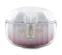 Guess Écouteurs sans Fil Bluetooth TWS GUTWSHDGKEEP, Design Pailleté Rose