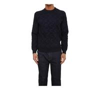 Guess - Embossed Jacquard Logo Sweater - Homme - Pulls - Bleu - Taille: M