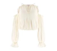 Guess - Emilia Cold Shoulder Top - Femme - Blouses et Chemises - Blanc - Taille: 42 FR