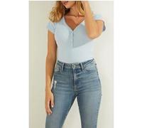GUESS Es Ss V Neck Logo He Bleached Blue Taille: XS | T-shirts Outlet | Femme | Bleu