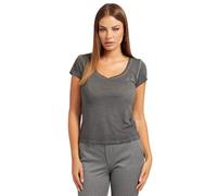 Guess Essential T-Shirt à Manches Courtes avec Logo Script et Encolure dégagée pour Femme, Noir de Jais Multicolore, Taille S