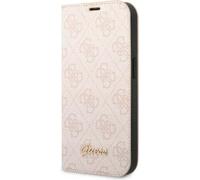 Guess GUBKP14XHG4SHP Coque pour iPhone 14 Pro Max 6,7" Rose/Rose Book 4G Logo Vintage Doré