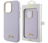 Guess Etui à paillettes entièrement enveloppé pour iPhone 15 Violet