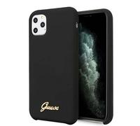 Guess Étui Apple GUHCN65LSLMGBK iPhone 11 Pro Max noir/noir coque rigide silicone Vintage Gold Logo