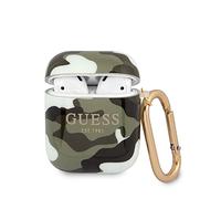 Guess Étui de Protection en Silicone pour Apple AirPods Motif Camouflage Kaki