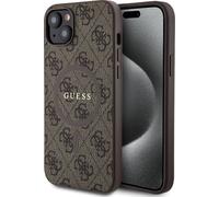Guess, Étui de protection pour iPhone 15 Plus MagSafe avec imprimé 4G, marron