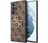 GUESS Étui GUHCS23L4GMGBR Samsung S23 Ultra S918 Marron 4G Big Metal Logo
